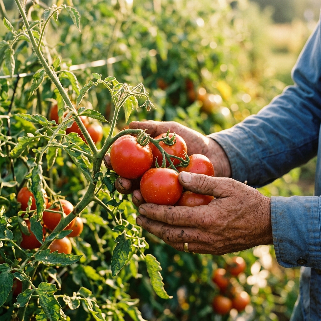 Fresh tomatoes on the vine